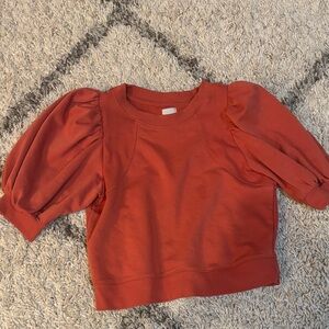 Maeve Puff Sleeve Sweatshirt - Warm Orange